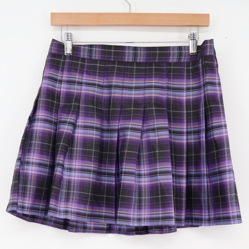 Sangtree Skirt Womens 20-22 Pleated Mini Purple Plaid Knife Pleat Excellent